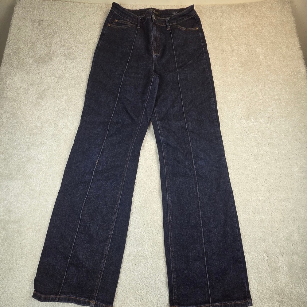 Judy Blue High‎ Rise Wide Leg Front Seam Jeans Dark Indigo JB88664 DK 13/31